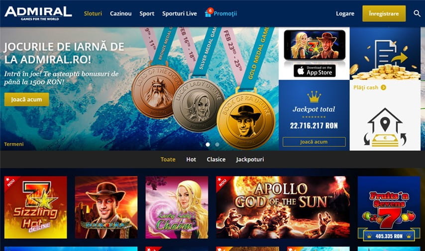 Jocuri novomatic online exclusive la Admiral Romania