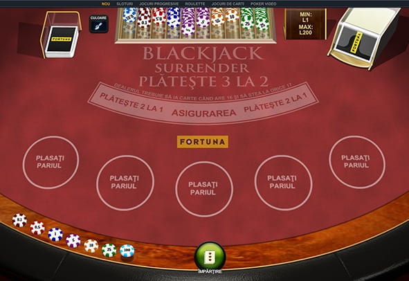 Blackjack Surrender în variantă demo