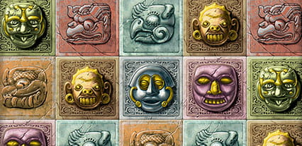 Simbolurile slotului Gonzo's Quest, așa cum se vede pe un computer desktop.