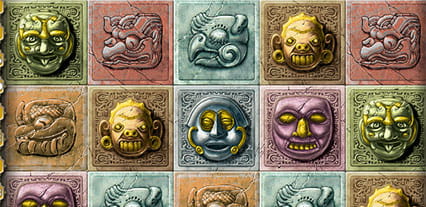Simbolurile slotului Gonzo's Quest, așa cum se vede pe mobil.