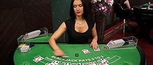 Masă de blackjack cu dealer live