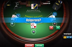 Lux Blackjack online la Admiral web app
