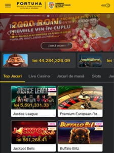 Selecție de jocuri pe Fortuna Mobile Casino